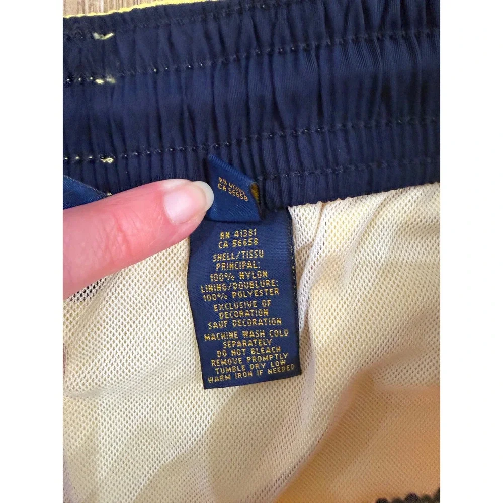 Polo‎ Ralph Lauren Mens XL Yellow Swim Trunks Mesh Lined Embroidered Pony Logo